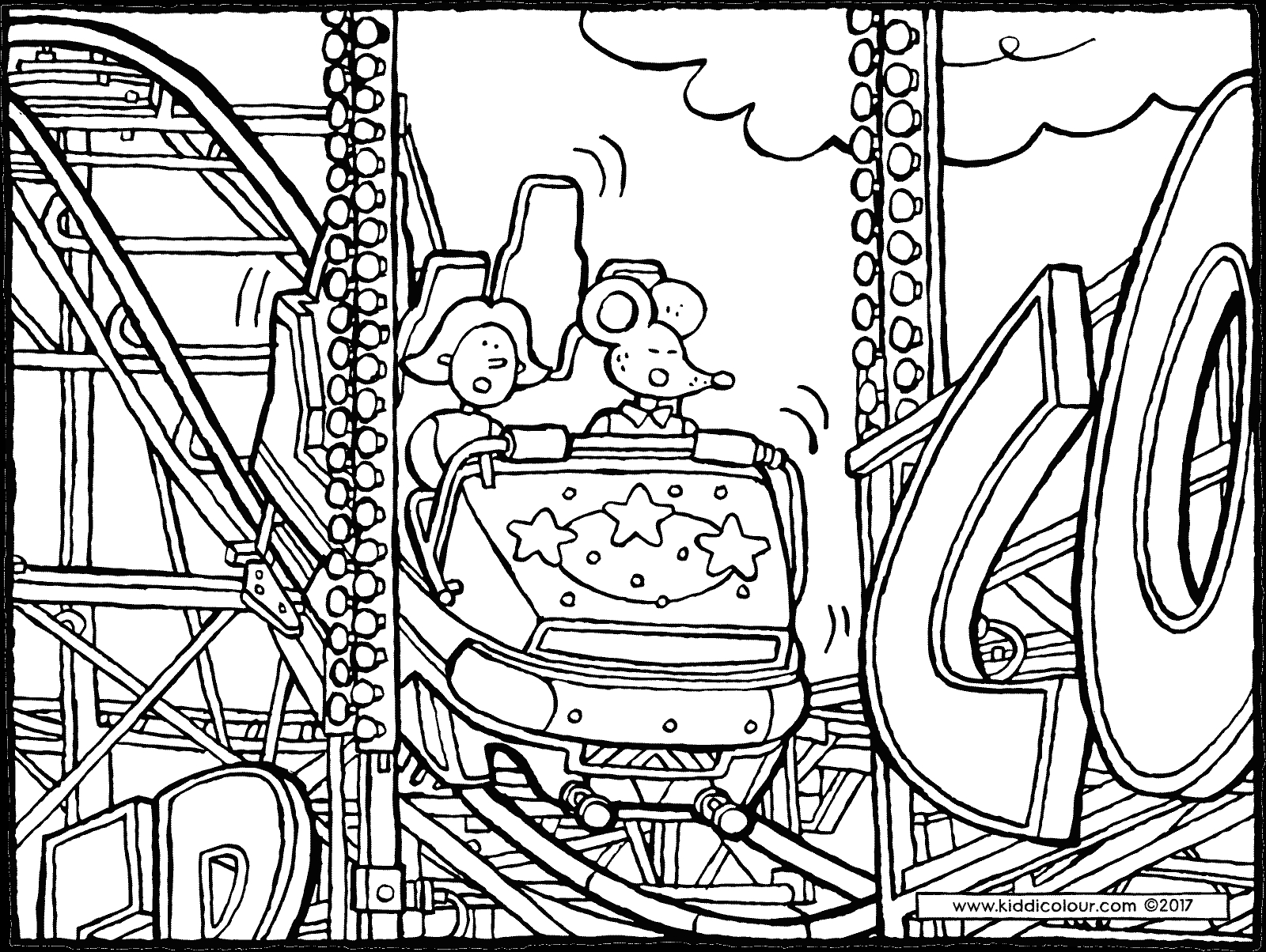 Roller Coaster Coloring Pages at Free printable