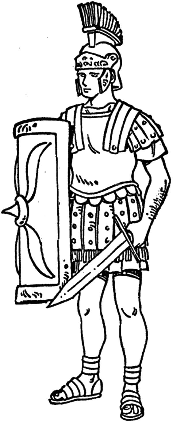 Roman Soldier Coloring Page at Free
