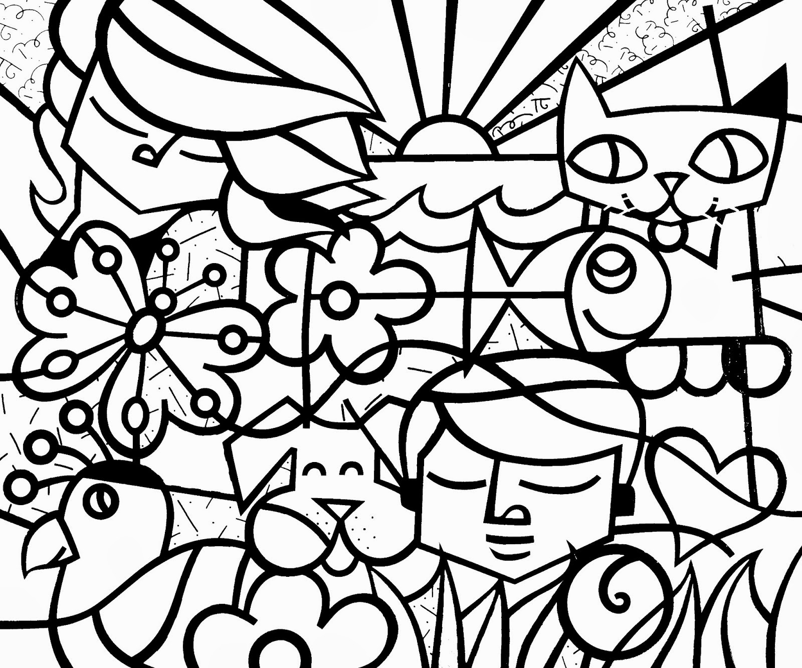 Romero Britto Coloring Pages at Free printable