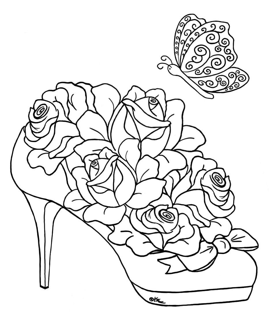 Rose Heart Coloring Pages at GetColorings.com | Free printable