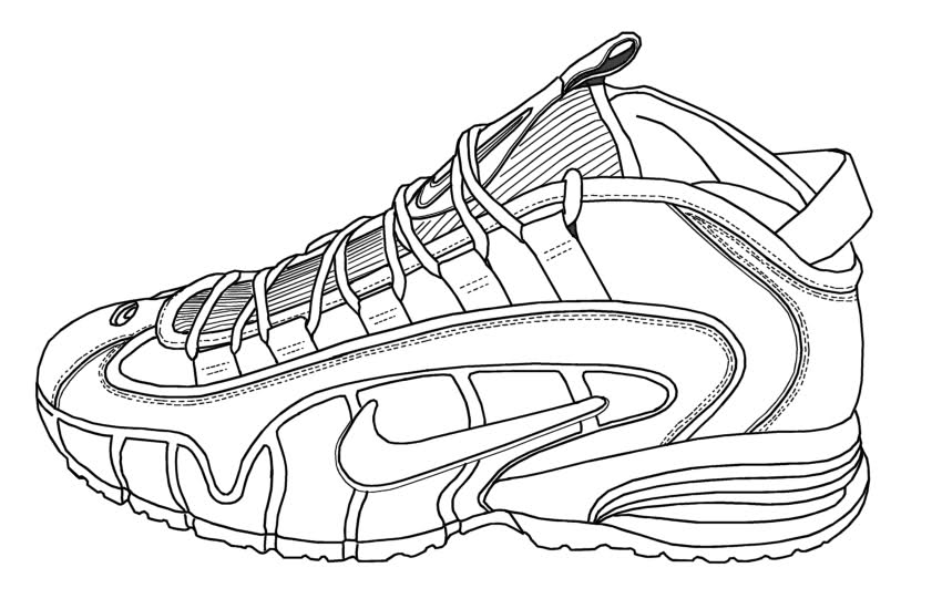 Running Shoe Coloring Page at GetColorings.com | Free ...
