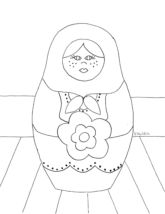 Russian Nesting Dolls Coloring Pages at Free