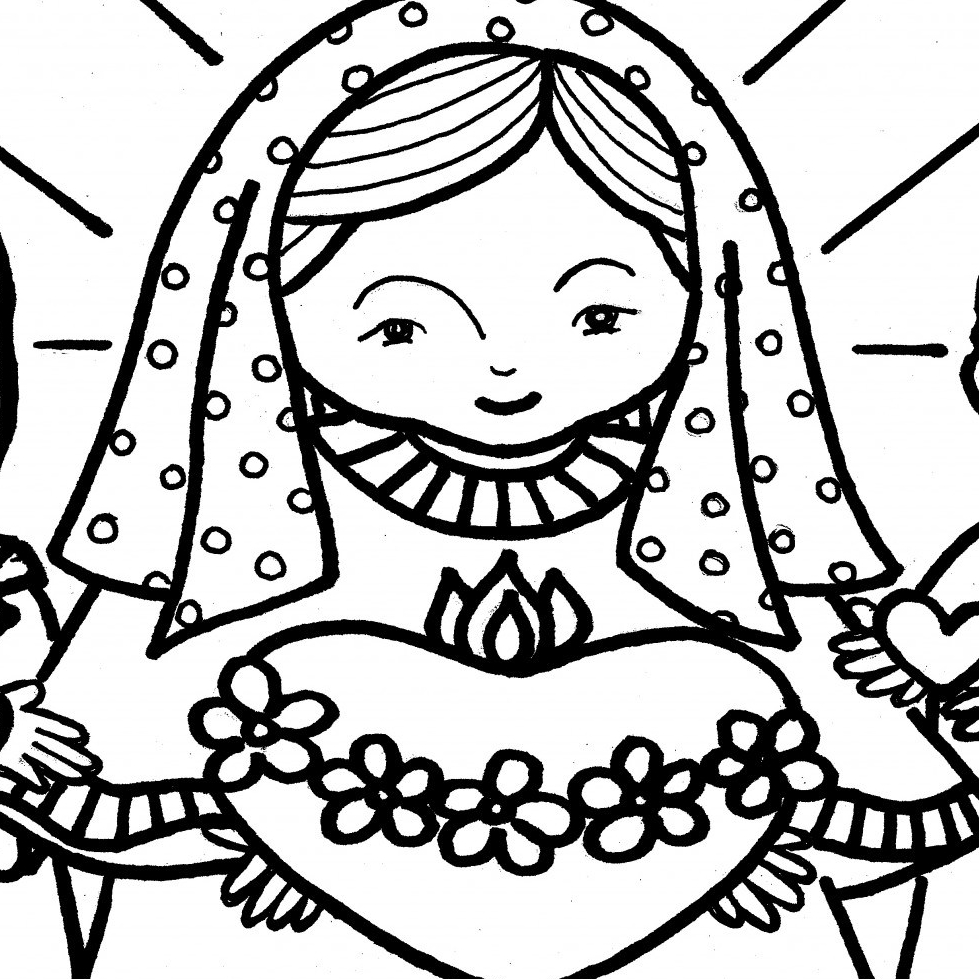 Sacred Heart Coloring Page at GetColorings.com | Free printable