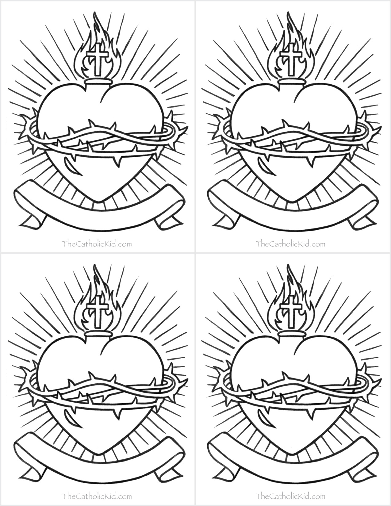 Sacred Heart Coloring Page at GetColorings.com | Free printable colorings pages to ...1275 x 1650