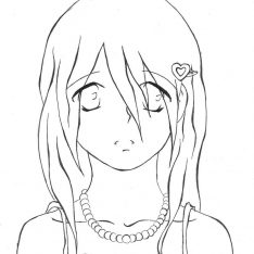 Sad Anime Coloring Pages : Drawing Anime Sad Girl | kids drawing