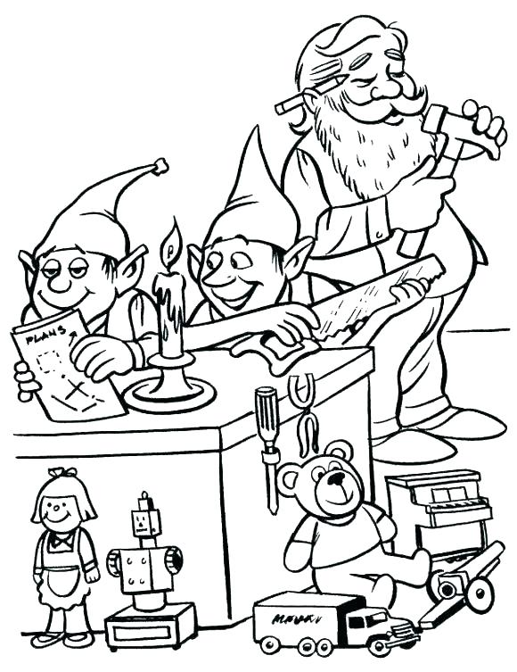 Santa And Elf Coloring Pages at GetColorings.com | Free printable