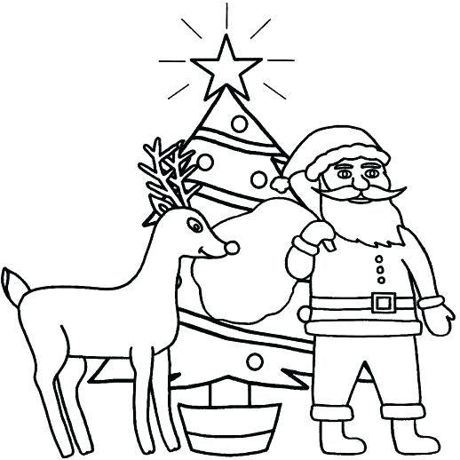 Santa And Reindeer Coloring Pages at GetColorings.com | Free printable