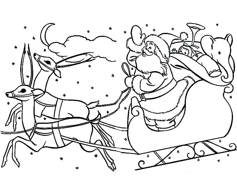 Santa Claus And Reindeer Coloring Pages at GetColorings.com | Free