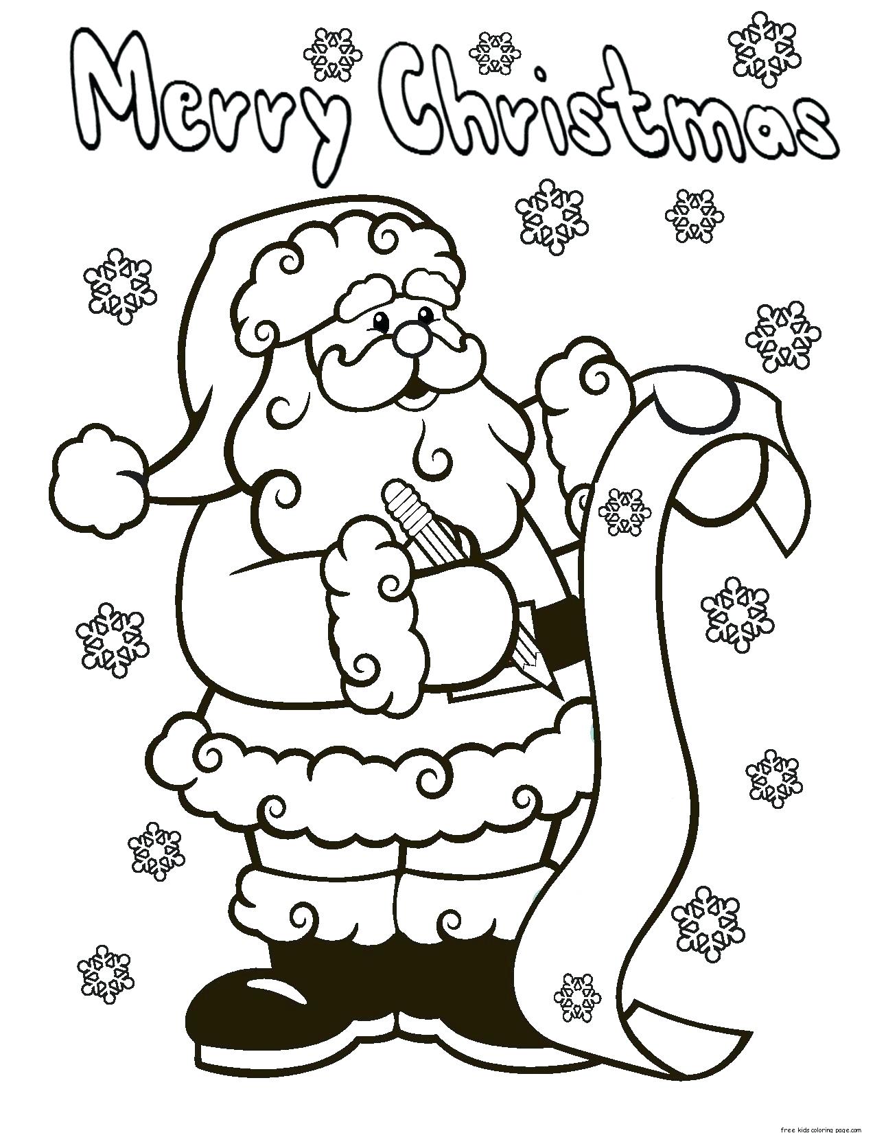 Santa Coloring Pages Printable Free at GetColorings.com | Free