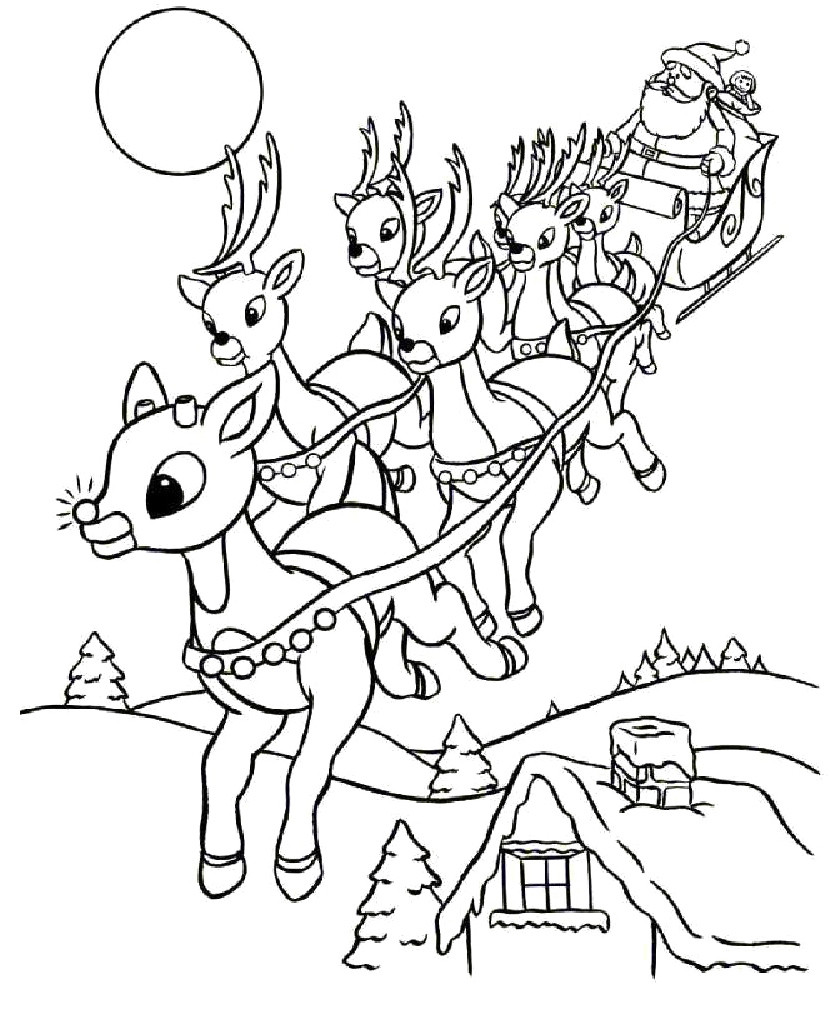 Santa Sleigh Coloring Pages Printable at GetColoringscom