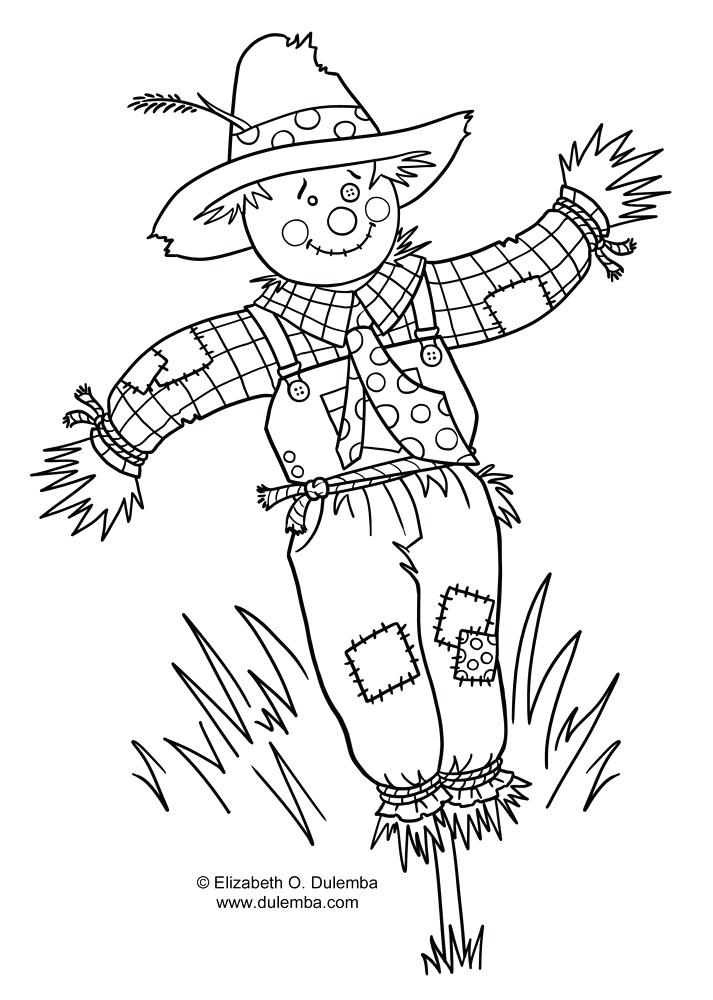 Scarecrow Coloring Pages For Preschool at Free