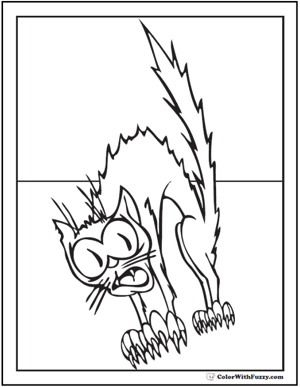 Scary Cat Coloring Pages at GetColorings.com | Free printable colorings