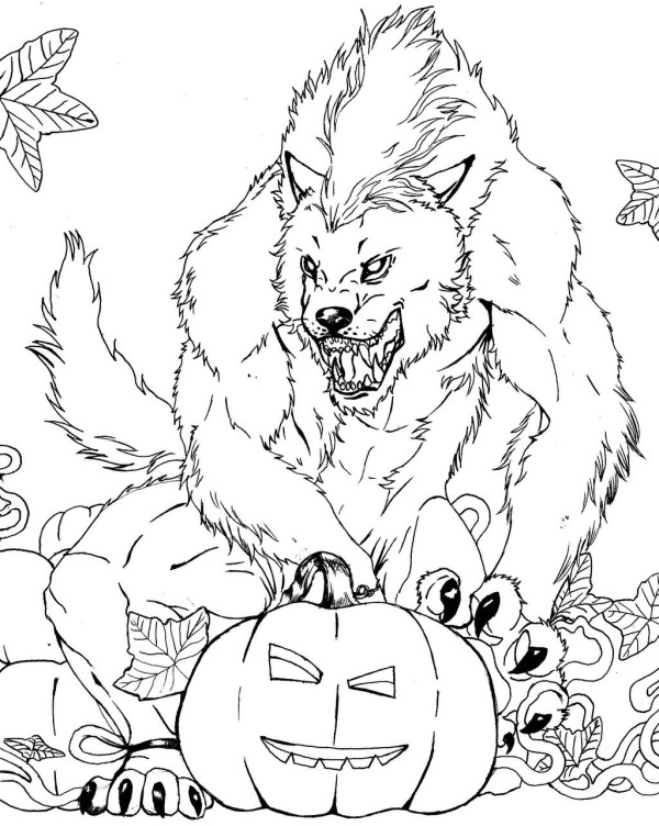 Scary Halloween Coloring Pages For Adults at Free