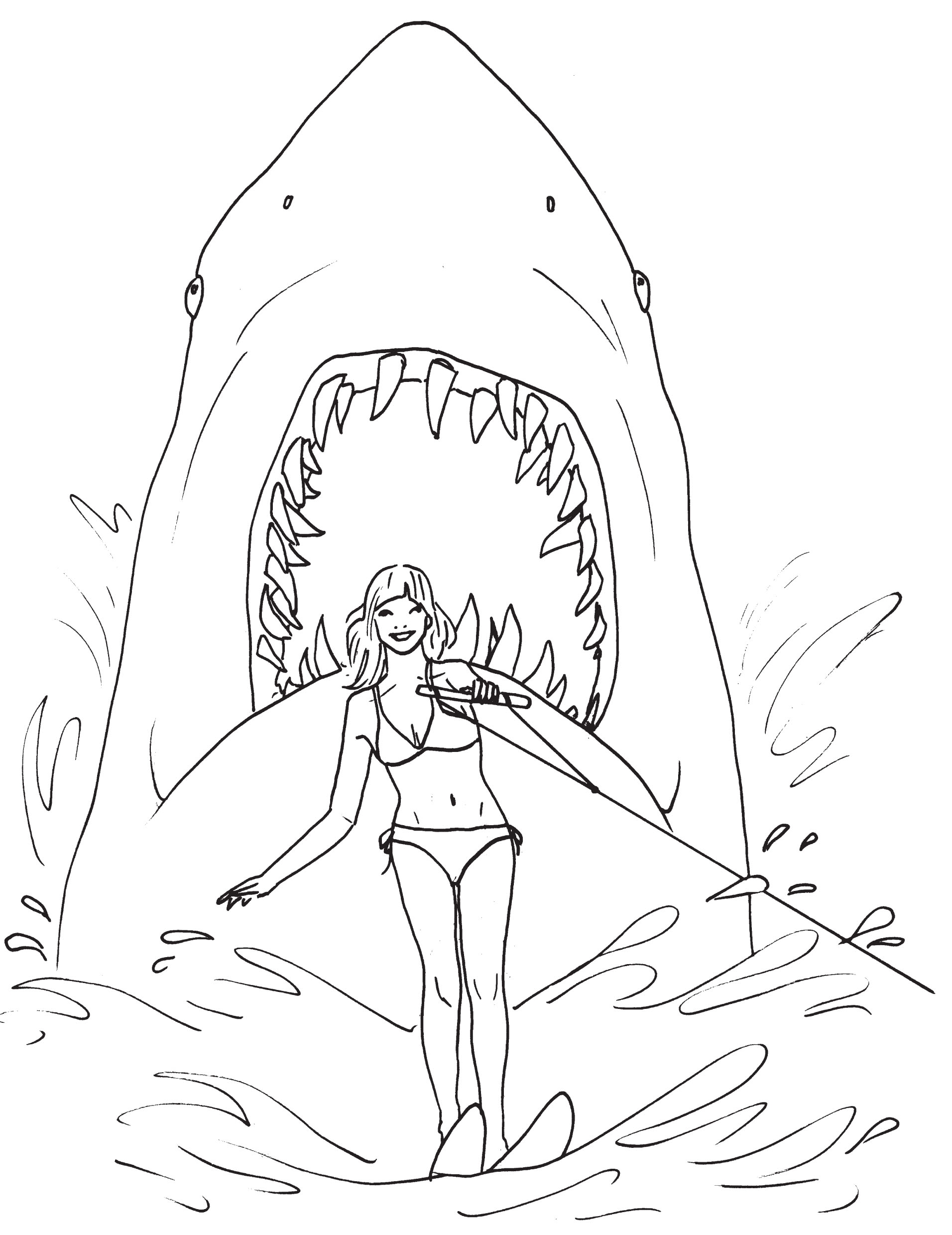 Scary Shark Coloring Pages at GetColorings.com | Free ...