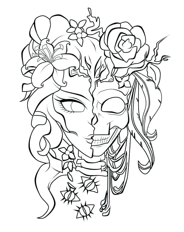 Scary Skull Coloring Pages At GetColorings Free Printable 