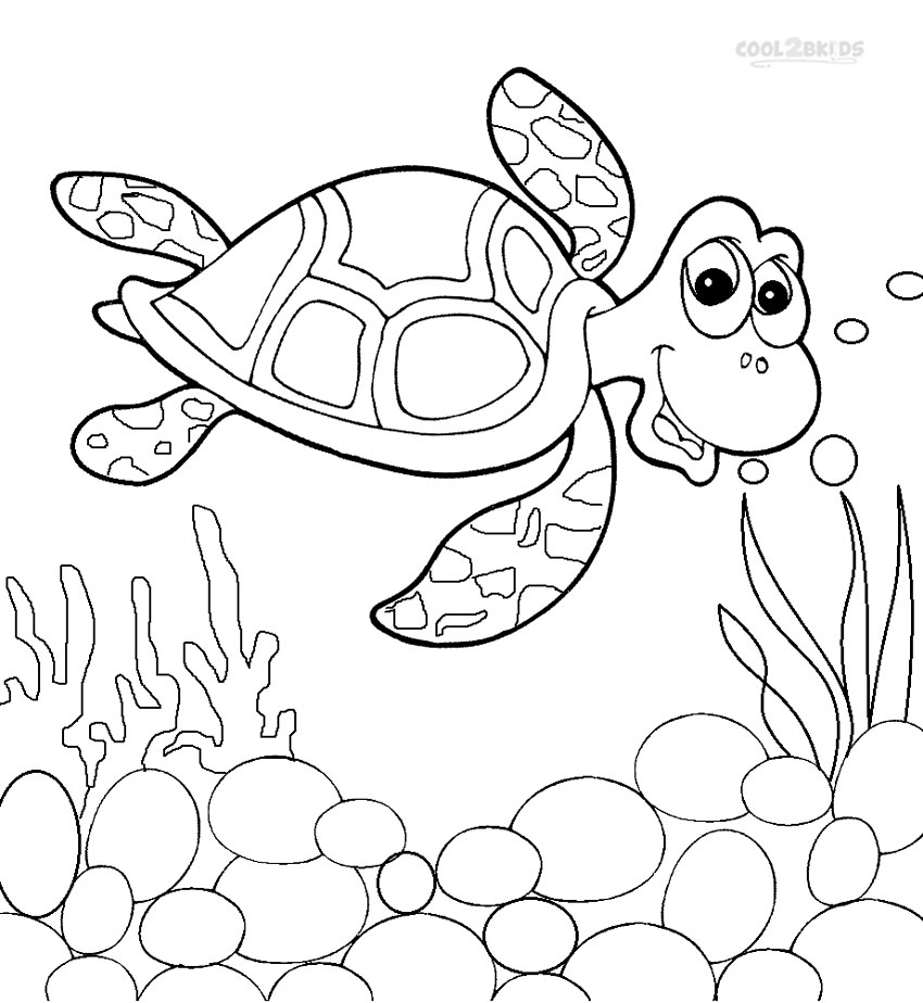 Sea Animals Coloring Pages For Kids at Free