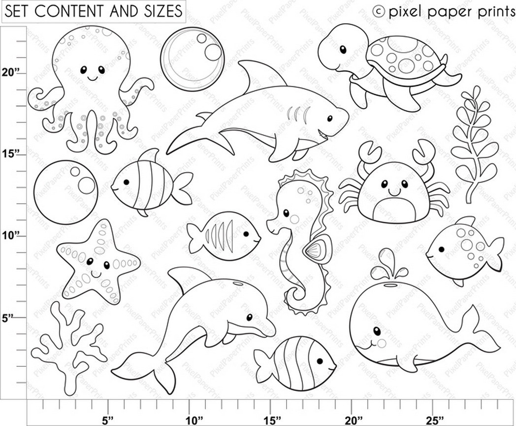 sea animals coloring pages for kids at getcolorings com free