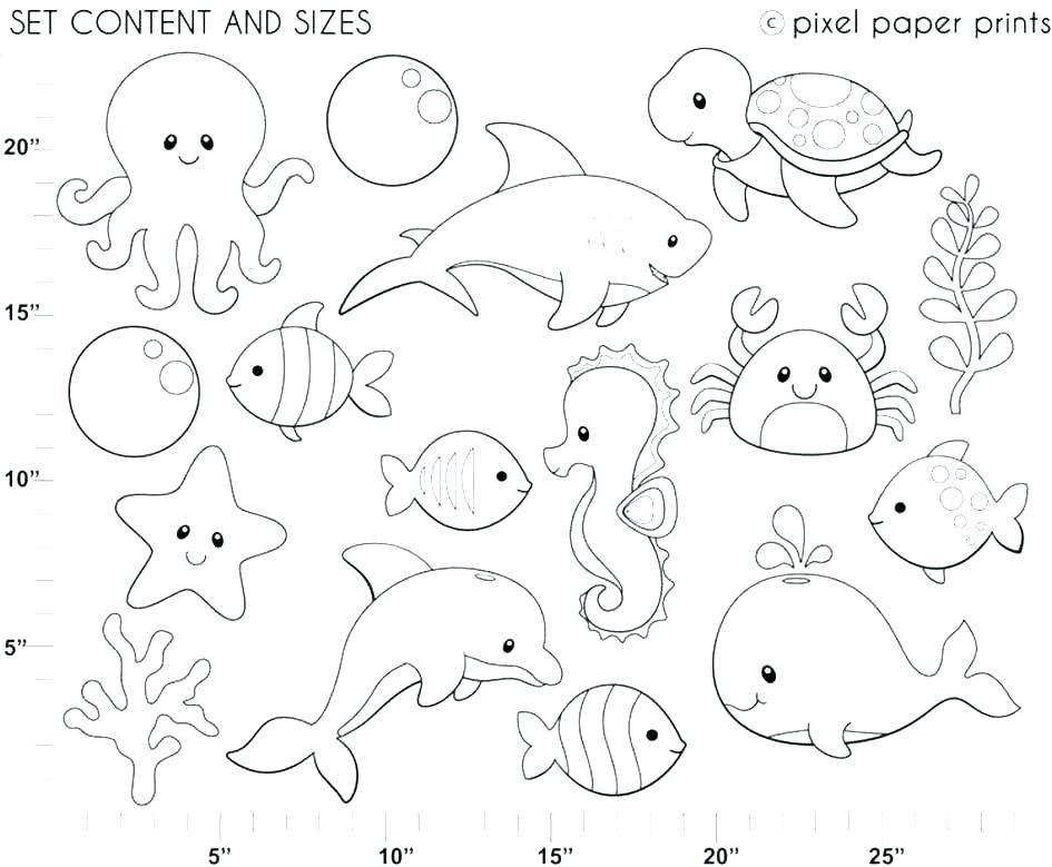 Sea Animals Coloring Pages Free at GetColorings.com | Free printable