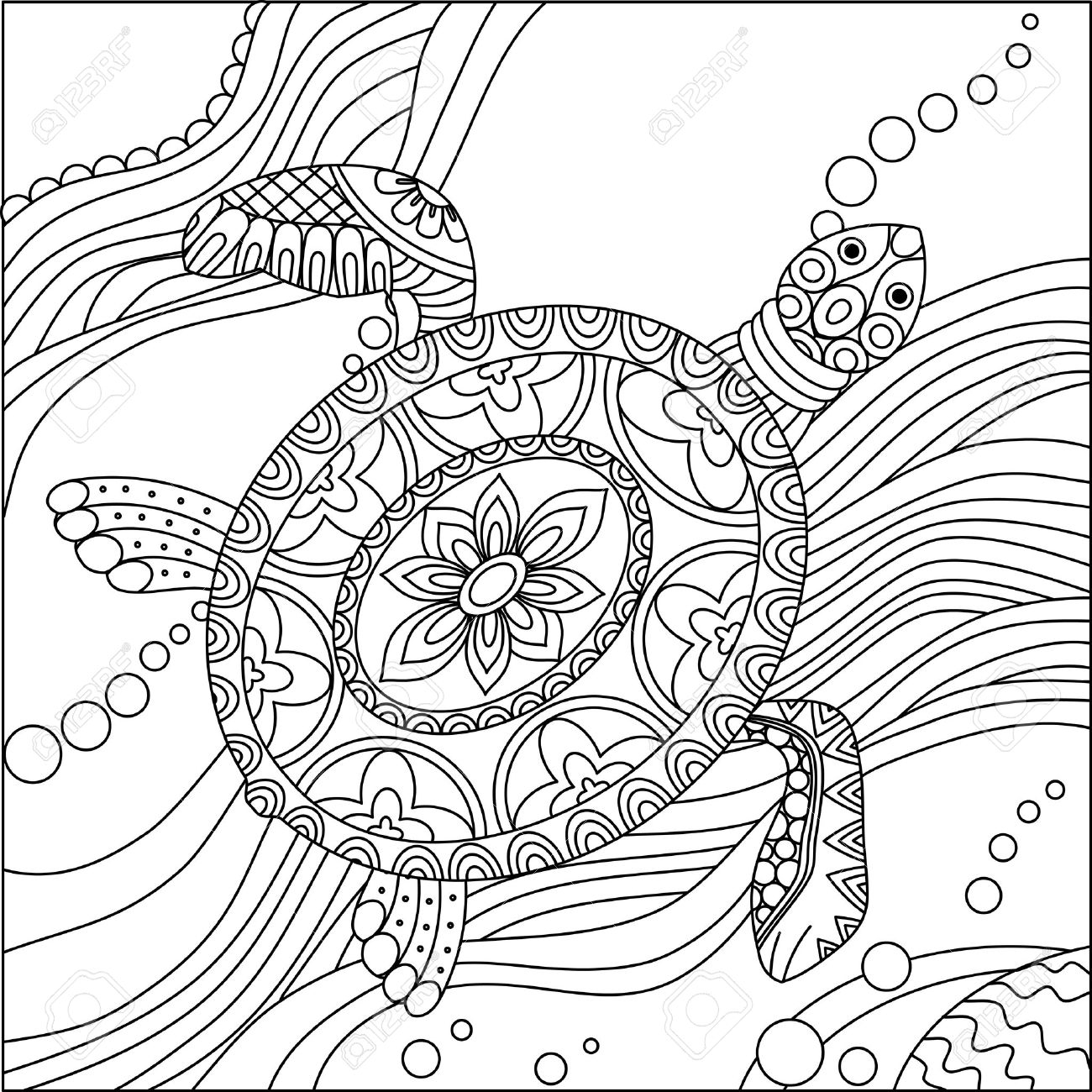 Sea Turtle Coloring Pages For Adults at GetColorings.com | Free