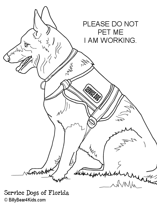 Service Dog Coloring Page Service Dog Coloring Page
