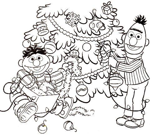Sesame Street Christmas Coloring Pages at GetColorings.com | Free