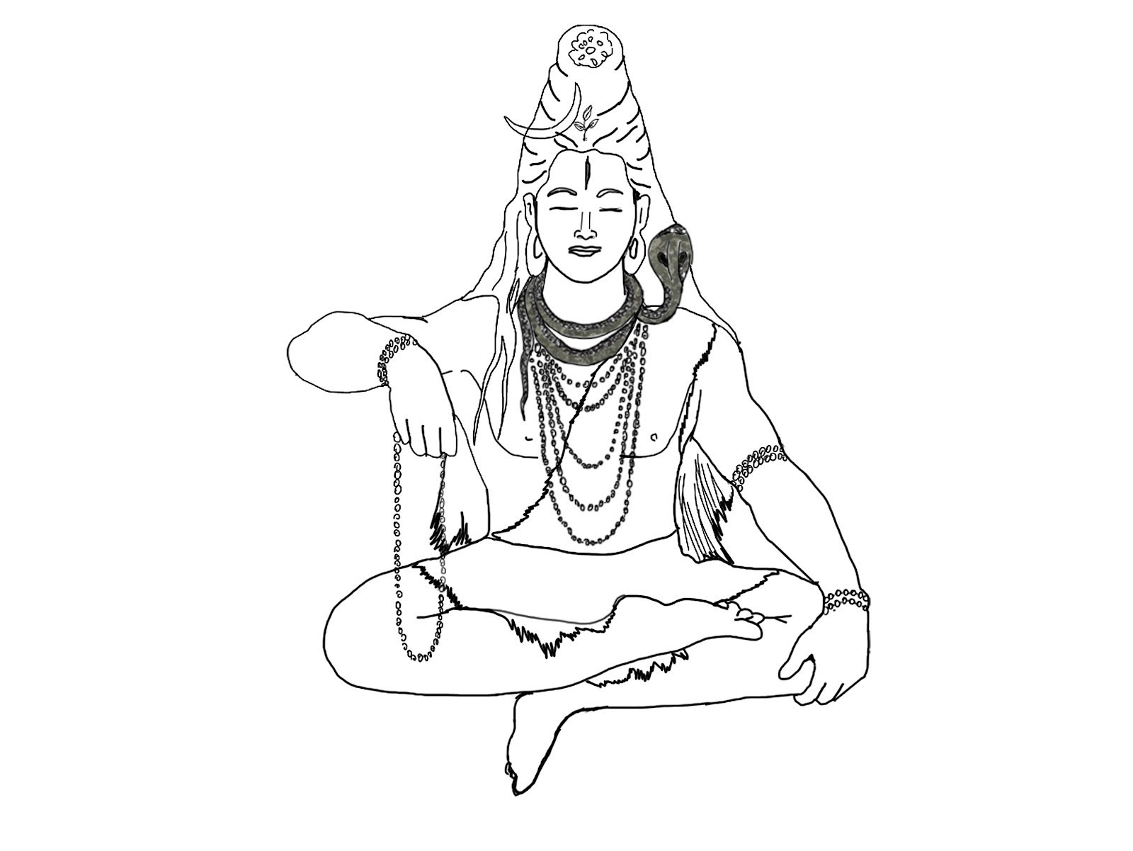 Shiva Drawing Sketch Shiv Coloring God Pages Lord Line Easy 