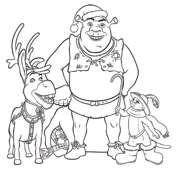 Shrek Christmas Coloring Pages At GetColorings Free Printable