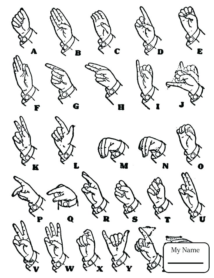 Sign Language Coloring Pages at Free printable