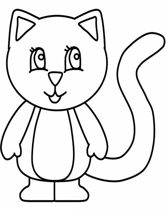 Simple Cat Coloring Pages at GetColorings.com | Free printable