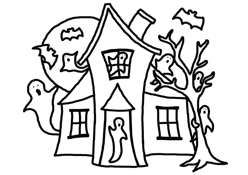 Simple Haunted House Coloring Pages At GetColorings Free 