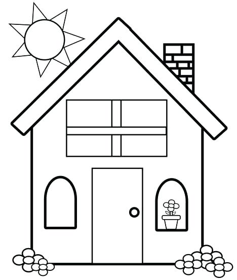 Simple House Coloring Pages at GetColorings.com | Free printable