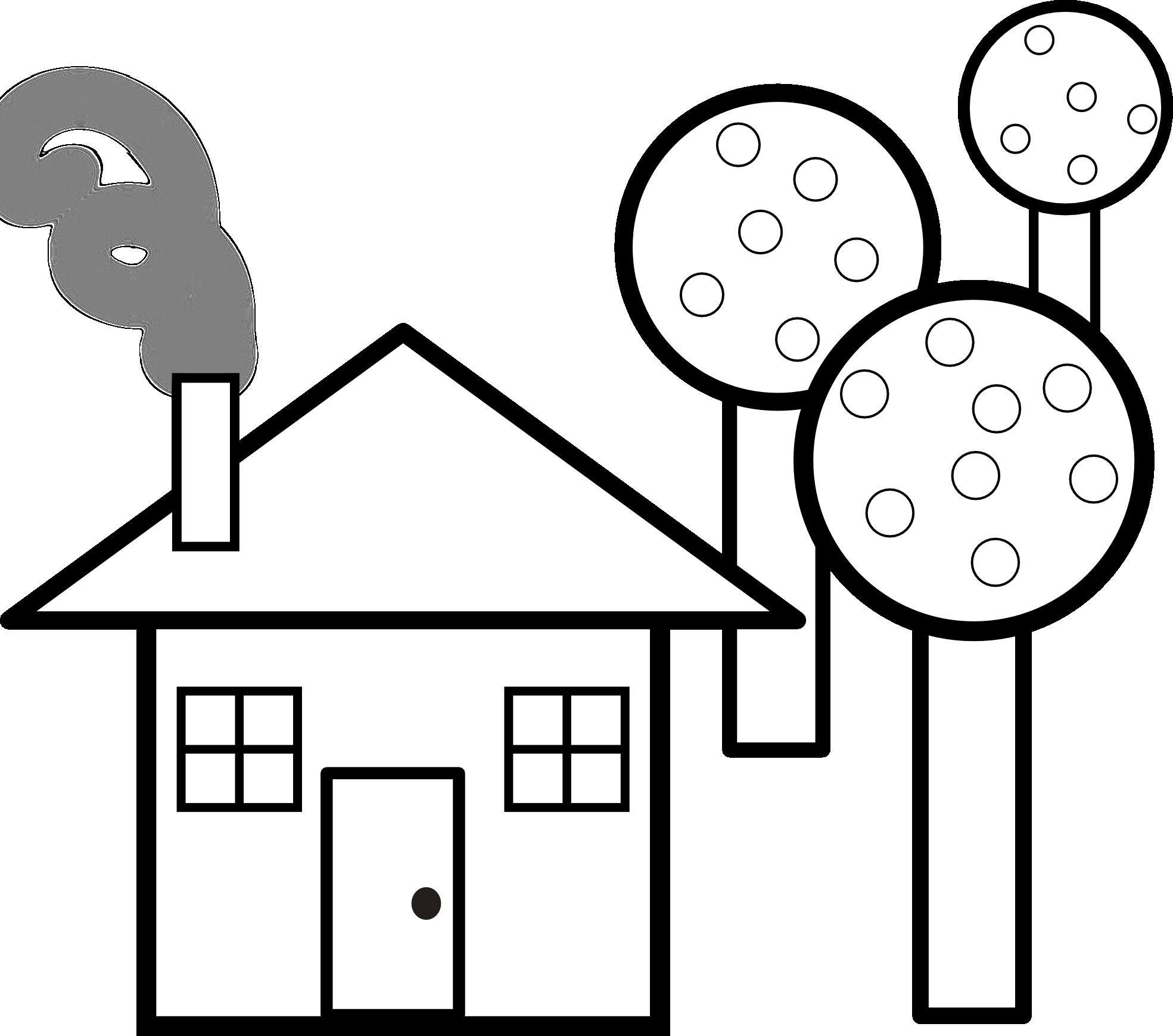 Simple House Coloring Pages at Free