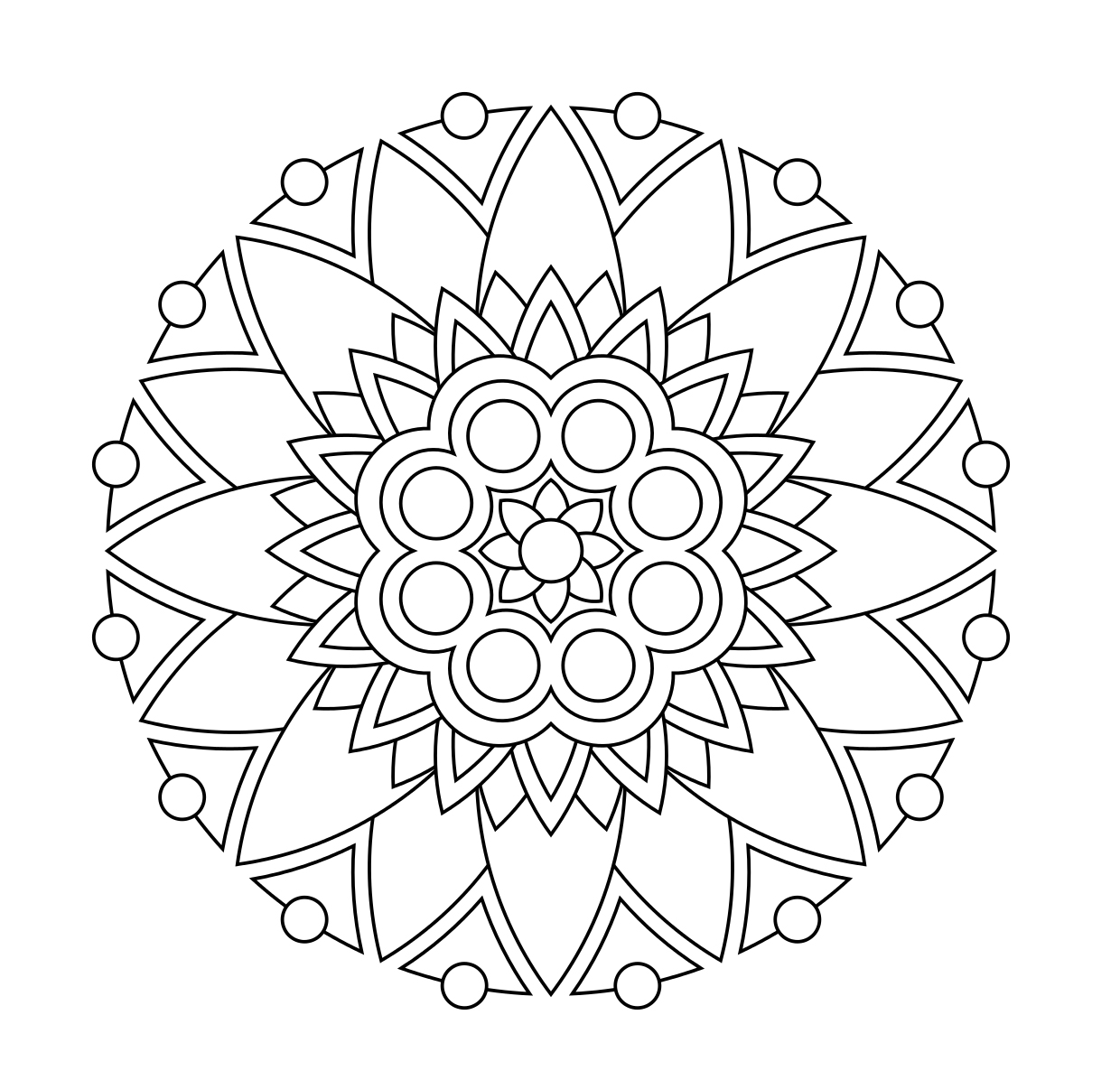 Simple Mandala Coloring Pages at GetColorings.com   Free printable ...
