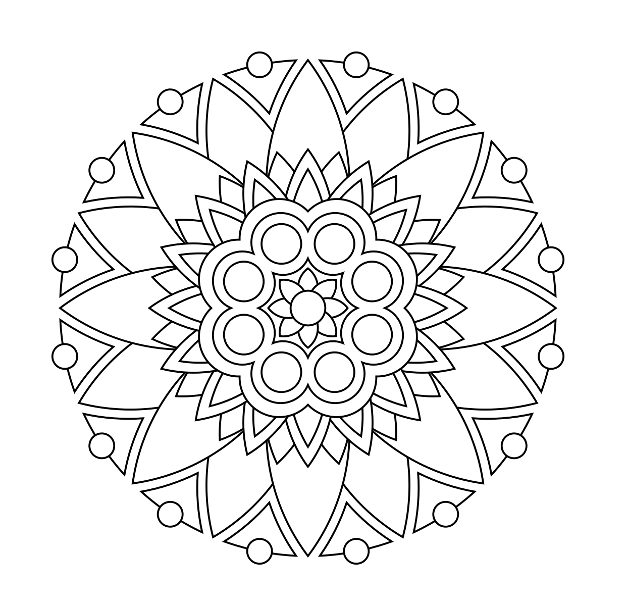 Simple Mandala Coloring Pages at Free printable