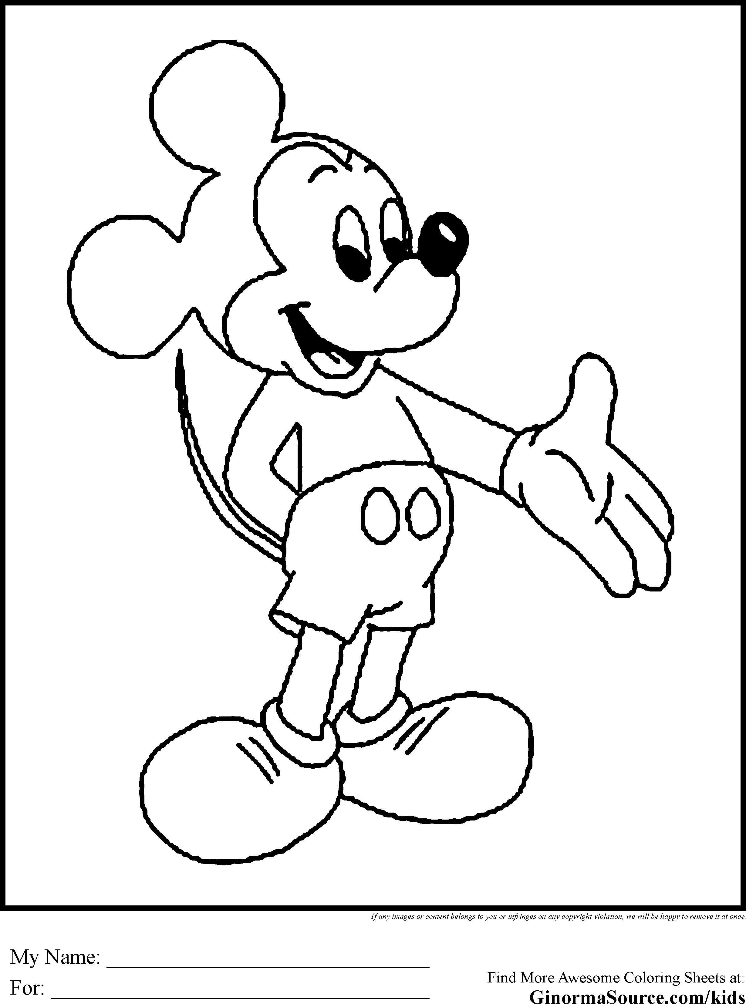 Mickey Mouse Coloring Pages Free Printable Web Baby Mickey Mouse On 
