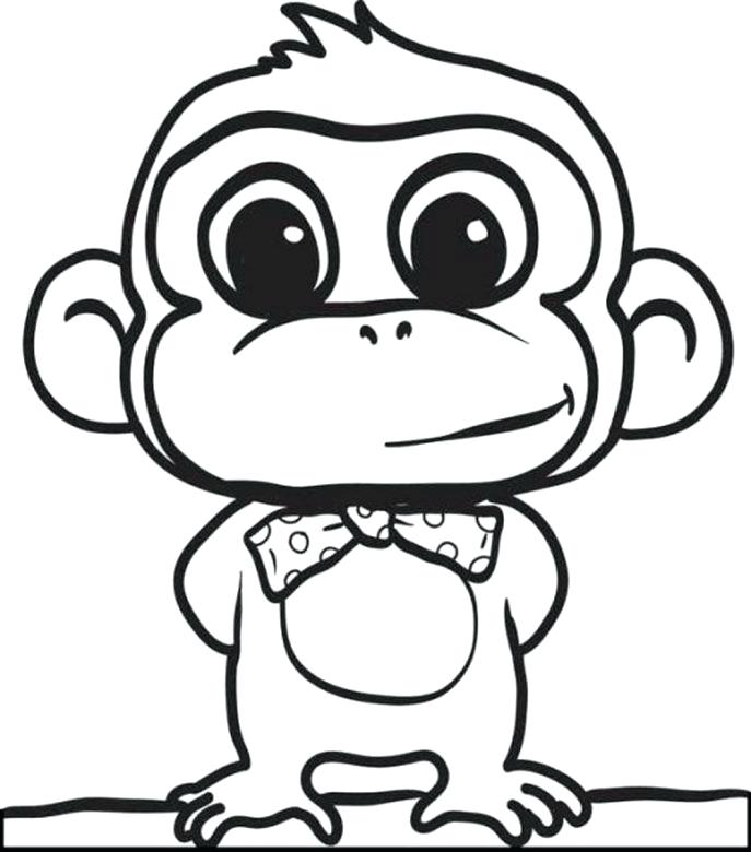 Simple Monkey Coloring Pages at GetColorings.com | Free printable