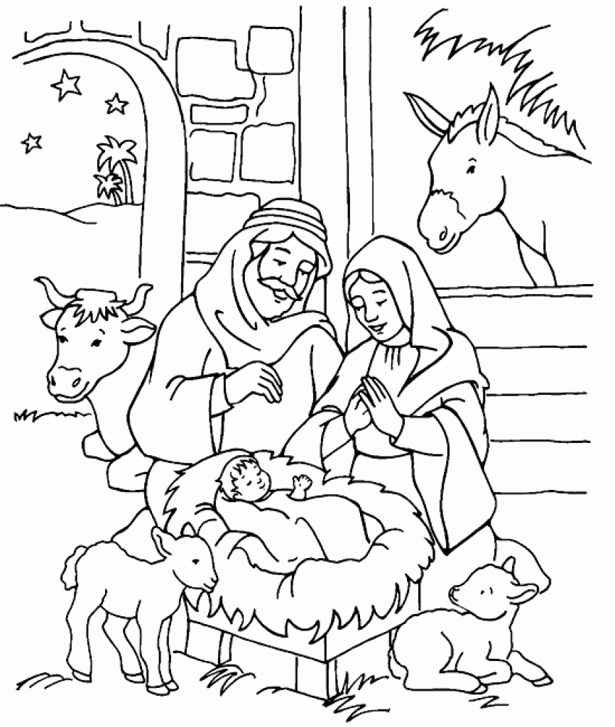 Simple Nativity Scene Coloring Pages at GetColorings.com