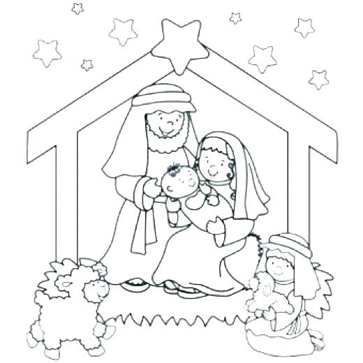 Simple Nativity Scene Coloring Pages at GetColorings.com | Free