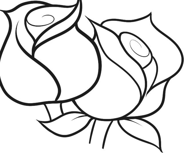 Simple Rose Coloring Pages at GetColorings.com | Free printable