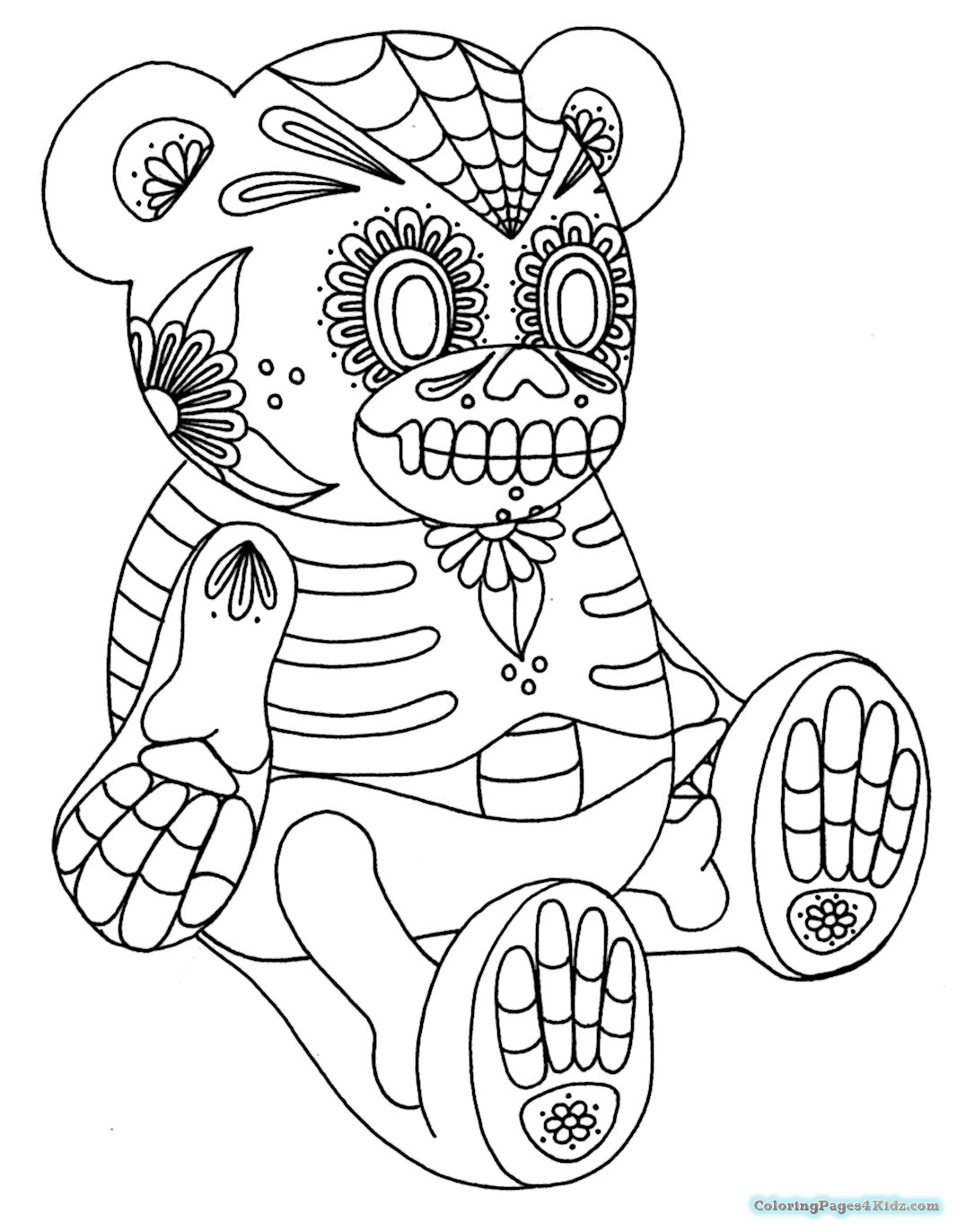 Simple Sugar Skull Coloring Pages At GetColorings Free Printable 