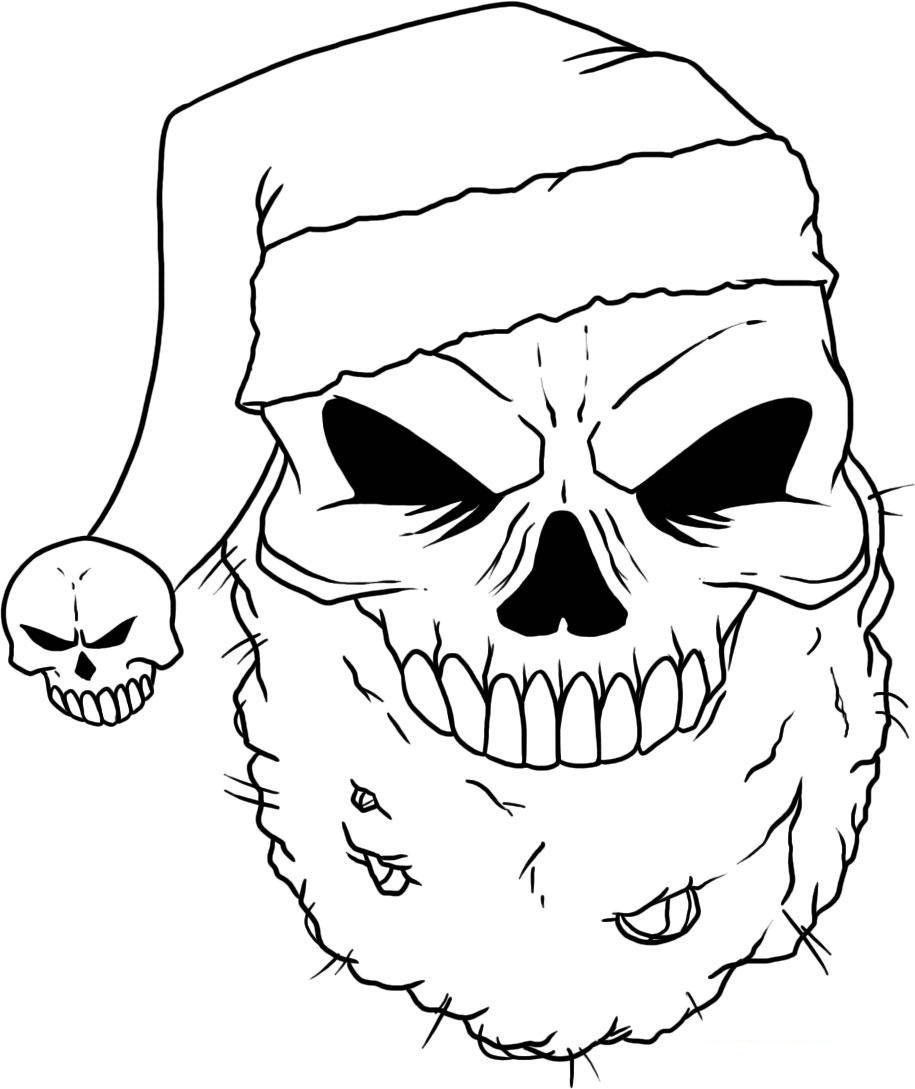 Skeleton Head Coloring Pages at Free printable