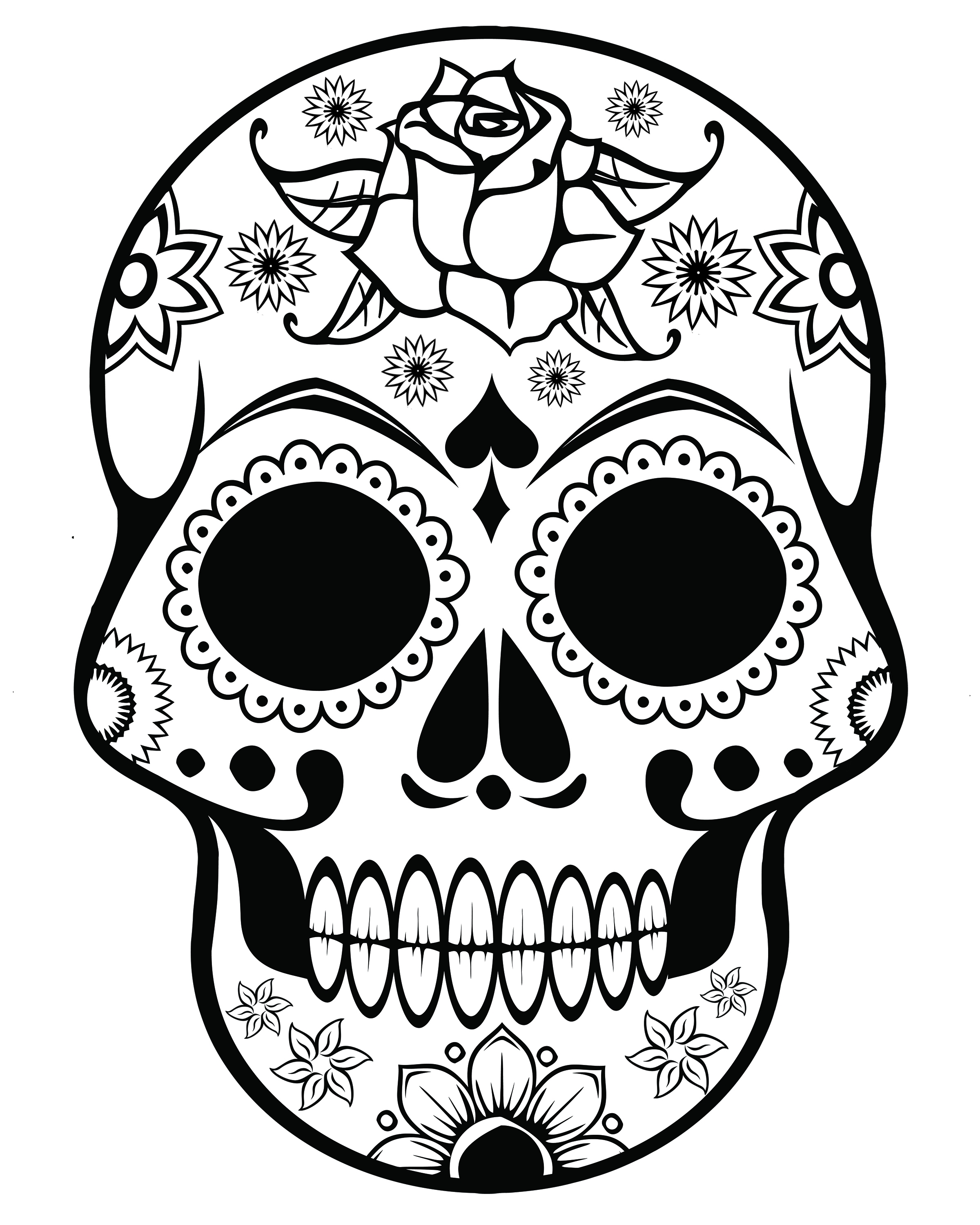 Skeleton Head Coloring Pages at GetColorings com Free printable