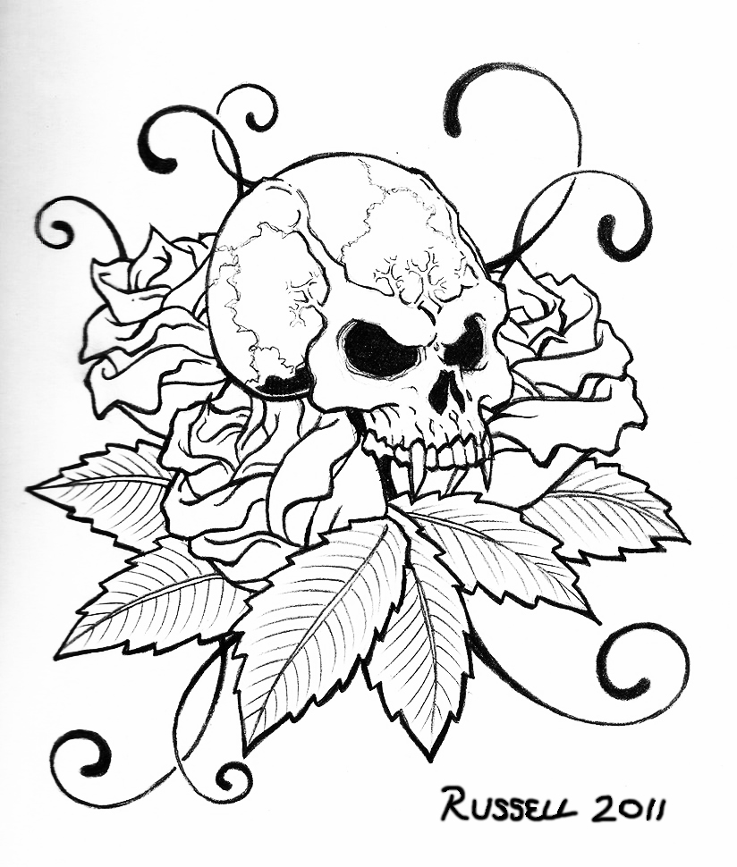 Skull And Roses Coloring Pages at GetColorings.com | Free ...