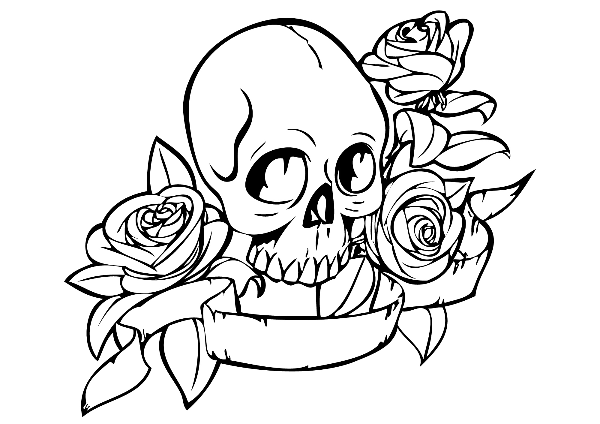 Skull And Roses Coloring Pages at GetColorings.com | Free printable