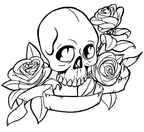 Skull And Roses Coloring Pages At Getcolorings Free Printable