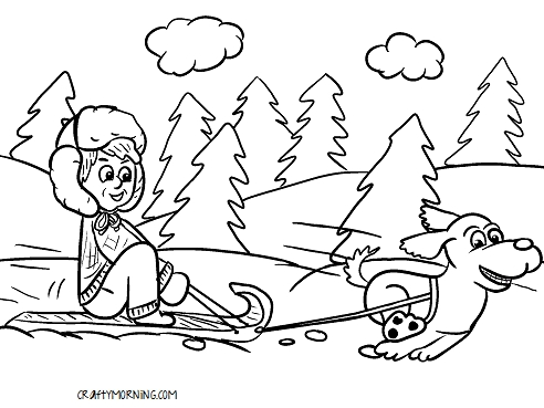 Sled Coloring Page at GetColorings.com | Free printable colorings pages