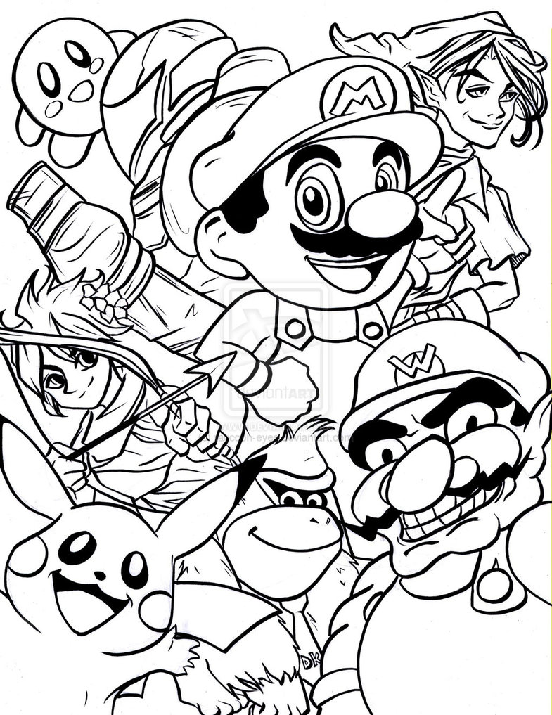 Smash Brothers Coloring Pages at GetColorings.com | Free printable
