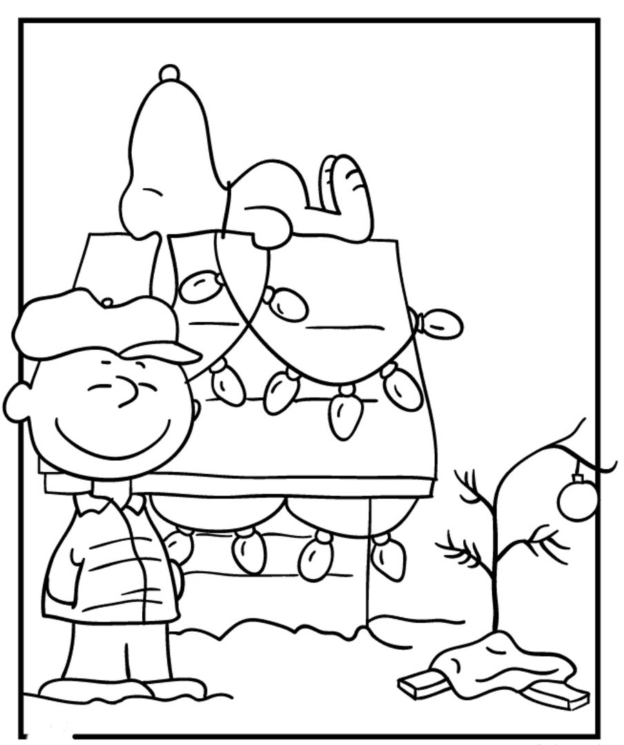 Snoopy Christmas Coloring Pages at Free printable
