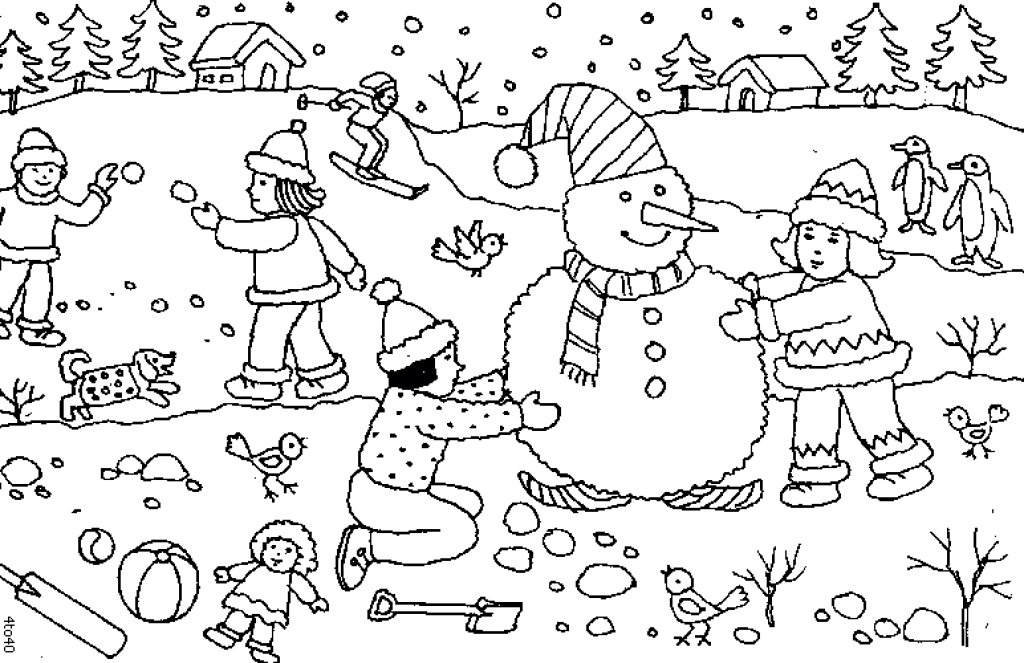 Snow Day Coloring Page at GetColorings com Free printable colorings