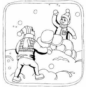 free printable snowball fight coloring page Snowball coloring fight pages printable getcolorings